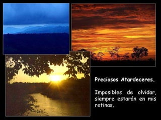 Preciosos Atardeceres. Imposibles de olvidar, siempre estarán en mis retinas . 