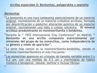 Sepiolita Roca Caolines arcillas refractarias y bentonitas | PPTX