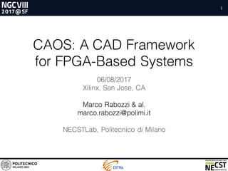 1
CAOS: A CAD Framework
for FPGA-Based Systems
06/08/2017
Xilinx, San Jose, CA
Marco Rabozzi & al.
marco.rabozzi@polimi.it
NECSTLab, Politecnico di Milano
 