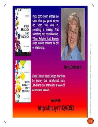 14

2013 Holy Spirit-Filled & Powerful Witnesses of Christ: Christian Authors on Tour (CAOT) | (800) 929-1418

 