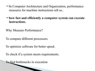 CAO Performance Measure and machine instrcutions | PPTX