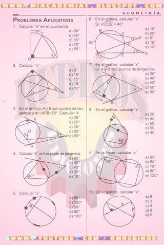 ÁNGULOS  EN LA  CIRCUNFERENCIA 
