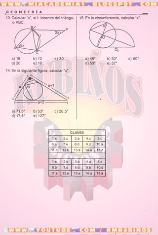 ÁNGULOS  EN LA  CIRCUNFERENCIA 
