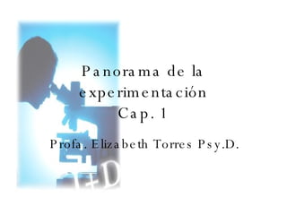 Panorama de la experimentación Cap. 1 Profa. Elizabeth Torres Psy.D. 