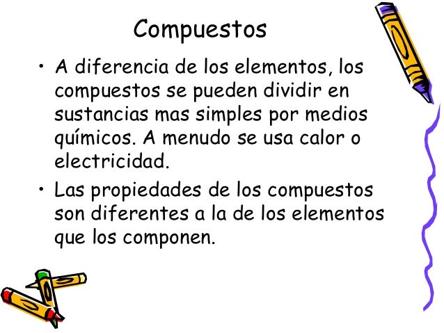 Que Diferencia Hay Entre Un Compuesto Y Un Elemento Esta