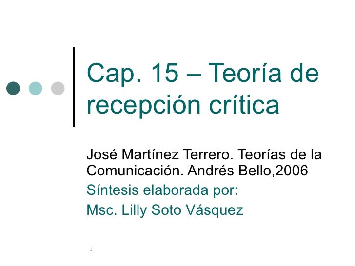 Cap.15. Teoría de la recepción crítica