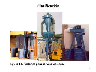 Clasificación
19
Figura 14. Ciclones para servcio via seca.
 
