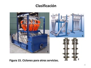 Clasificación
20
Figura 15. Ciclones para otros servicios.
1
2
3
 