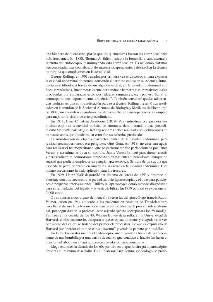 Breve historia de la cirugía laparoscópica Breve historia de la cirugía laparoscópica
