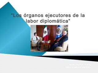 “Los órganos ejecutores de la
      labor diplomática”




                          Ms. Lic. Jose Pavlov Valdivia
                     Relaciones Internacionales ITESO
 