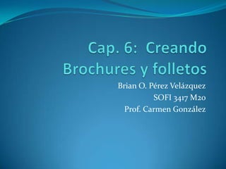 Brian O. Pérez Velázquez
          SOFI 3417 M20
  Prof. Carmen González
 