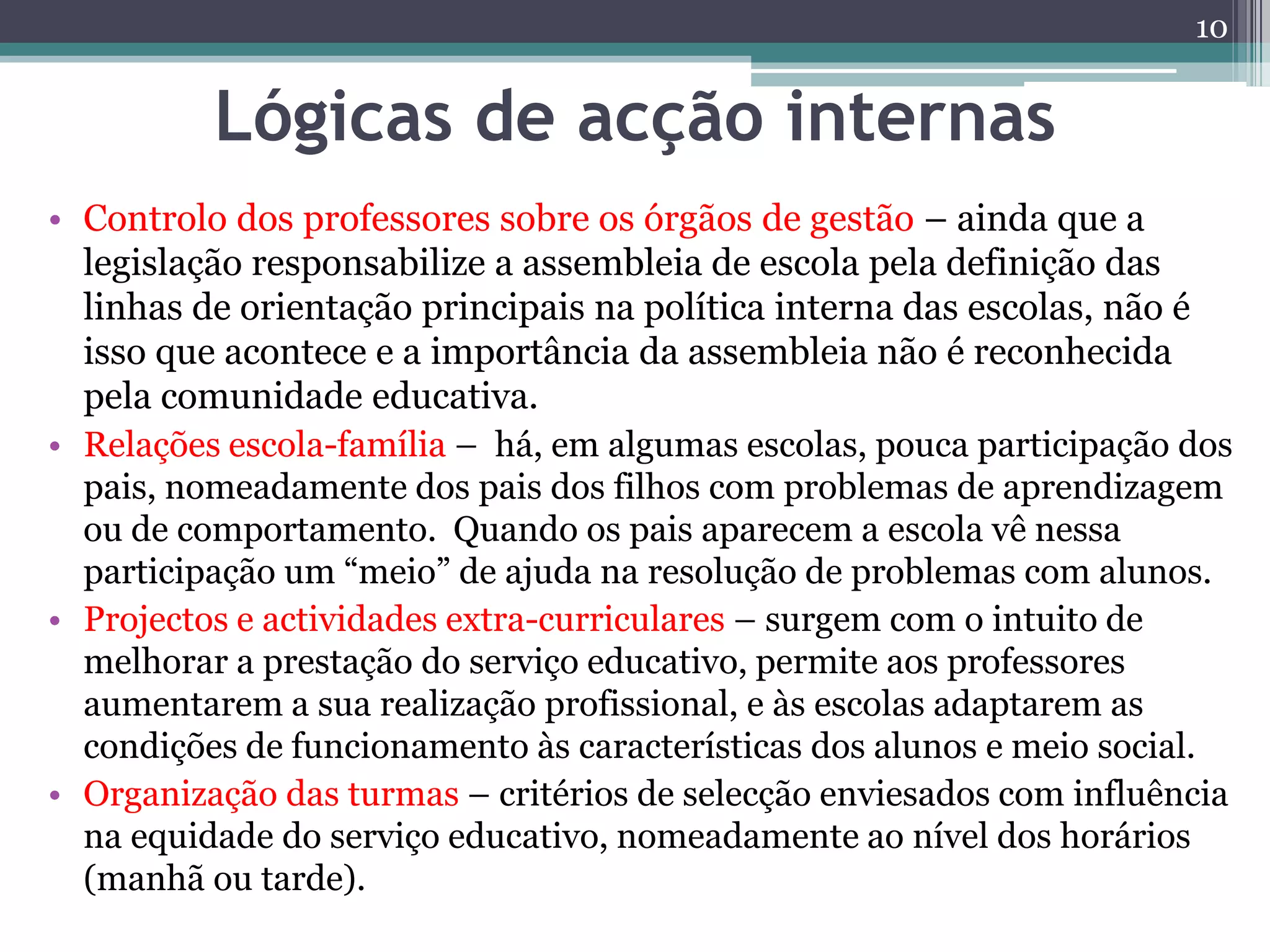 Interdependência entre escolas