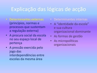 Regulação interna das escolas