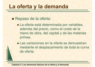 Elementos básicos de la oferta y la demanda | PDF