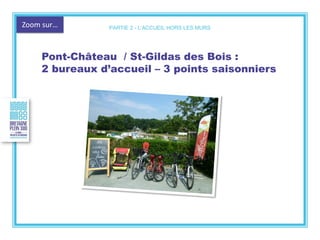 Zoom sur…
Pont-Château / St-Gildas des Bois :
2 bureaux d’accueil – 3 points saisonniers
PARTIE 2 - L’ACCUEIL HORS LES MURS
 