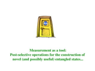 Measurement as a tool:
Post-selective operations for the construction of
novel (and possibly useful) entangled states...
4a
 