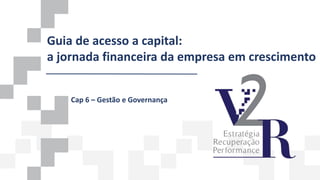 Guia de acesso a capital:
a jornada financeira da empresa em crescimento
Cap 6 – Gestão e Governança
 