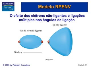 Modelo RPENV
      O efeito dos elétrons não-ligantes e ligações
           múltiplas nos ângulos de ligação




© 2005 by Pearson Education                    Capítulo 09
 