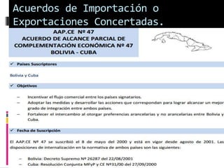 Acuerdos de Importación o
Exportaciones Concertadas.
 