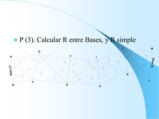  P (3). Calcular R entre Bases, y R simple
A
B
D
C
F
G
I
H
J
K
M
L
Base(1)
Base(2)
 