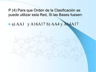 P (4) Para que Orden de la Clasificación se
puede utilizar esta Red, Si las Bases fuesen:
 a) AA1 y A16A17 b) AA4 y A14A17
 