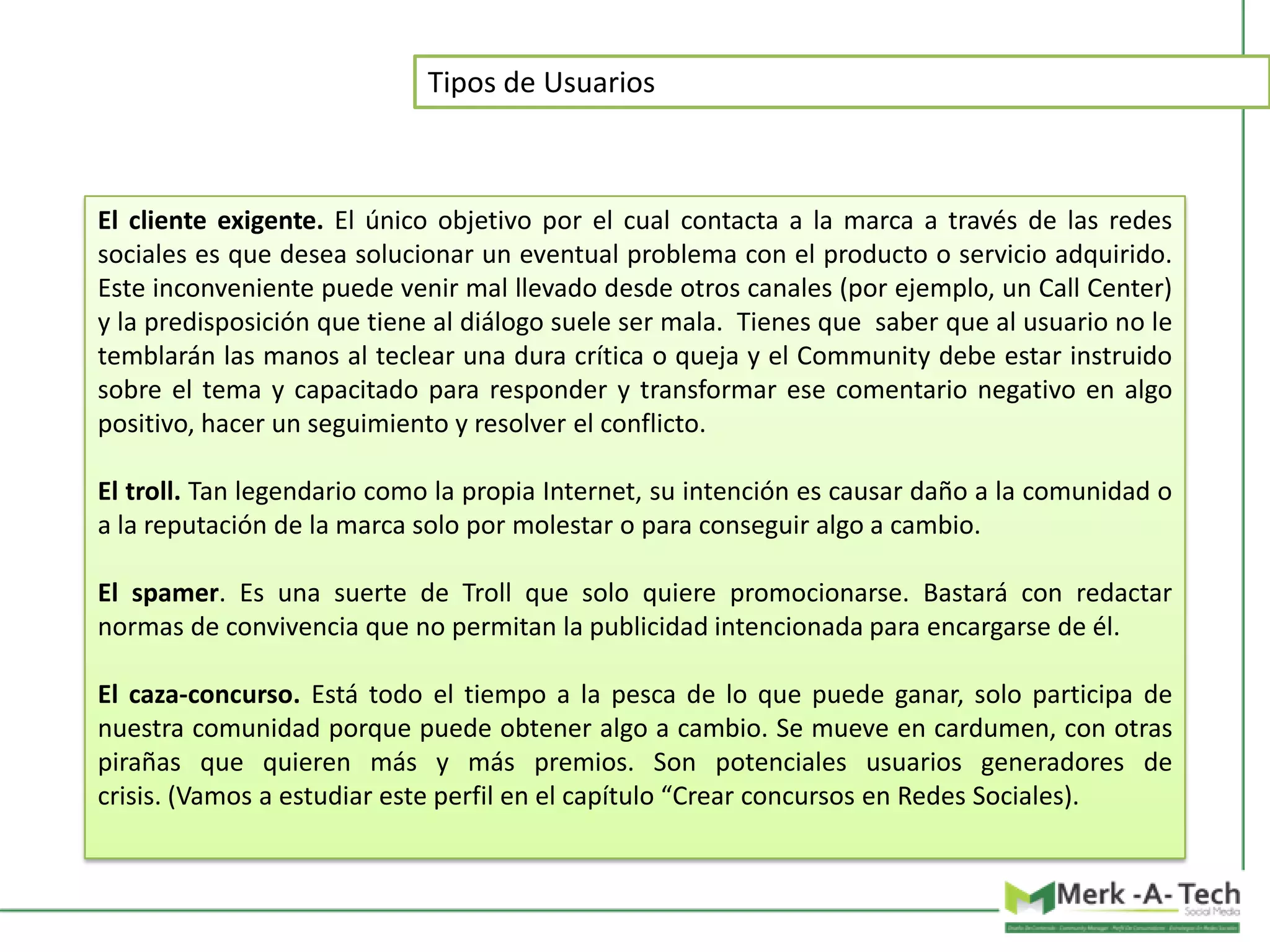 Cap 10 clasificacion de usuarios y redes sociales | PPTX