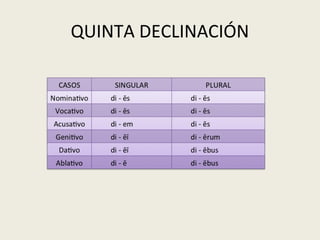 QUINTA DECLINACIÓN
 