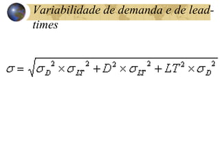 Variabilidade de demanda e de lead-
times
 