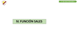 IV. FUNCIÓN SALES
3° DE SECUNDARIA
 