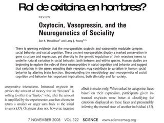 Rol de oxitcina en hombres? 