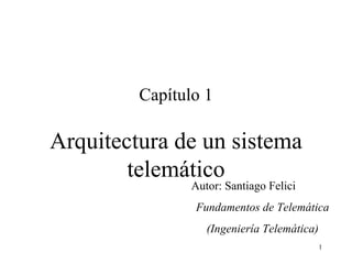 Capítulo 1 Arquitectura de un sistema telemático Autor: Santiago Felici Fundamentos de Telemática (Ingeniería Telemática) 