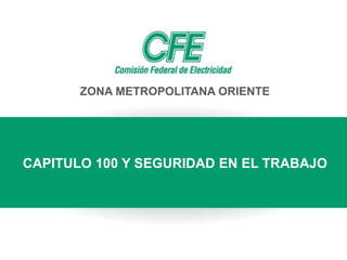 CAPITULO 100 Y SEGURIDAD EN EL TRABAJO
ZONA METROPOLITANA ORIENTE
 