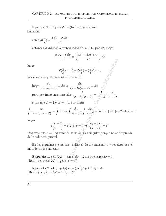 Ecuaciones Diferenciales Metodos De Solucion