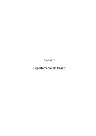 Perú: Principales Indicadores Departamentales 2007-2011
415
Capítulo 21
Departamento de Pasco
 