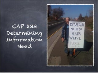 CAP 233
Determining
Information
    Need
 
