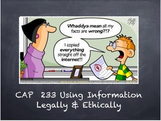 CAP 233 Using Information
Legally & Ethically
 