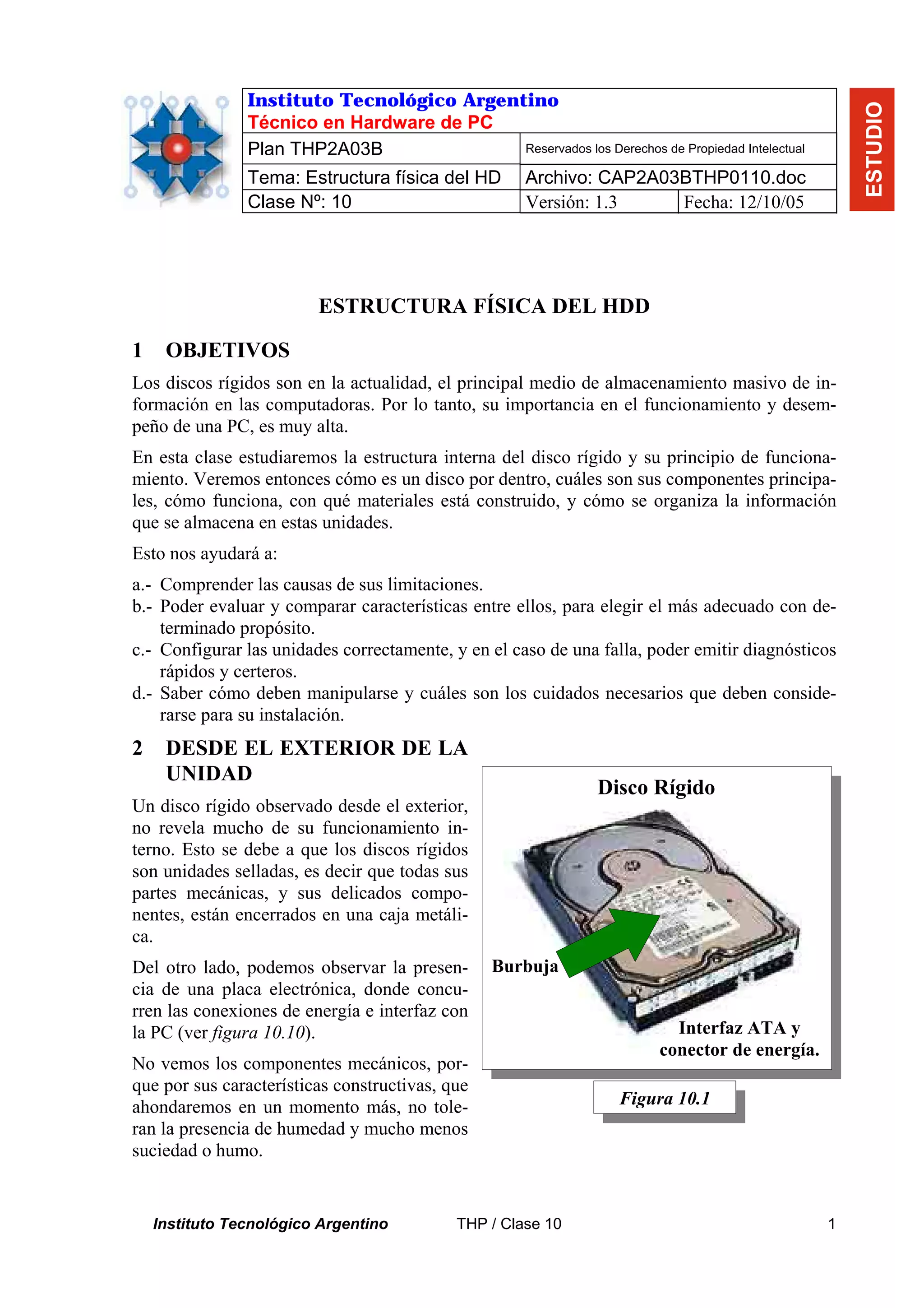 Estructura fisica del disco duro | PDF