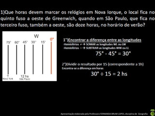 Apresentação elaborada pela Professora FERNANDA BRUM LOPES, disciplina de Geografia
 