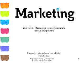 Copyright Cengage Learning 2013
Todos los derechos reservados
1
Capítulo 2: Planeación estratégica para la
ventaja competitiva
Preparado y diseñado por Laura Rush,
B-Books, Ltd.
 