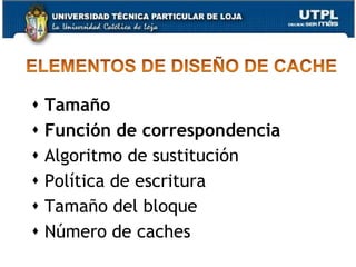 La CPU y la memoria tienen tiempos de acceso muy diferentes. Para mejorar la situación se inserta una memoria intermediaCapítulo IIIMEMORIA CACHÉCPUCACHEMEMORIA RAM