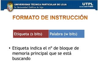 EJEMPLOAnalizando vemos que:M. Principal = 32 kpalabrasCache = 512 palabrasCada bloque = 8 palabraspara saber cuantas líneas  tendrá la M. cache debemos dividir  las 512 palabras para las 8 palabras que contiene cada bloqueEl # de líneas de la cache es 64 líneas