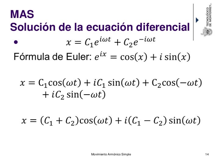 Ecuacion Diferencial De Movimiento Armonico Simple