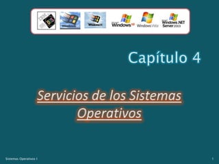 Capítulo 4 Servicios de los Sistemas Operativos 1 Sistemas Operativos I 