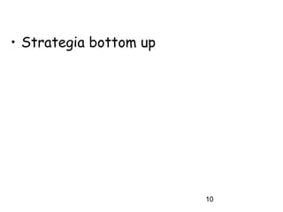 • Strategia bottom up

10

 