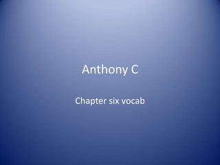 Anthony C
Chapter six vocab
