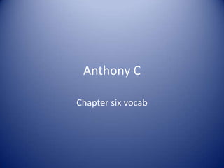 Anthony C
Chapter six vocab
 