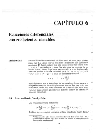 Ecuaciones Diferenciales de Coeficientes Variables