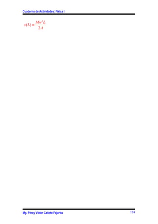 Cuaderno de Actividades: Física I


          Mw2 L
 s ( L) ≡
           2A




Mg. Percy Víctor Cañote Fajardo     174
 
