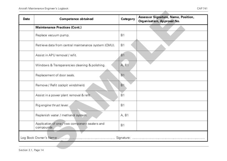 maintenance log book