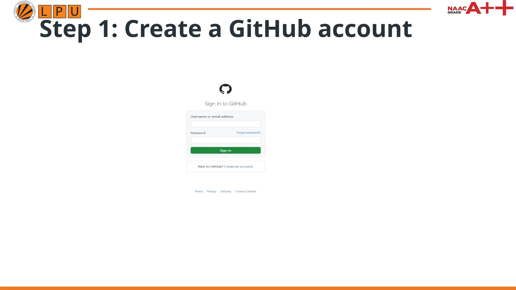 Step 1: Create a GitHub account
 